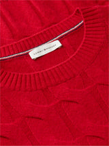 PULL FEMME SOFT WOOL CABLE ROUGE ROUGE