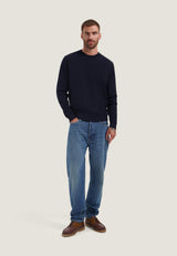 PULL HOMME OSCAR RIB MOCKNECK MARINE MARINE