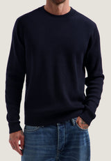 PULL HOMME OSCAR RIB MOCKNECK MARINE MARINE