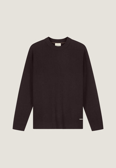 PULL HOMME OSCAR RIB MOCKNECK MARRON MARRON