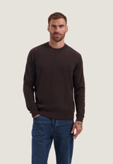 PULL HOMME OSCAR RIB MOCKNECK MARRON MARRON