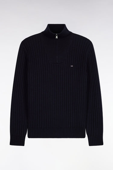 PULL HOMME COTTAGE DEMI-ZIP MARINE MARINE