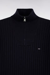 PULL HOMME COTTAGE DEMI-ZIP MARINE MARINE