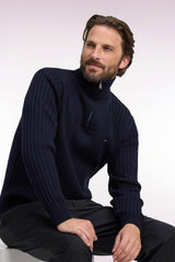PULL HOMME COTTAGE DEMI-ZIP MARINE MARINE