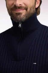 PULL HOMME COTTAGE DEMI-ZIP MARINE MARINE