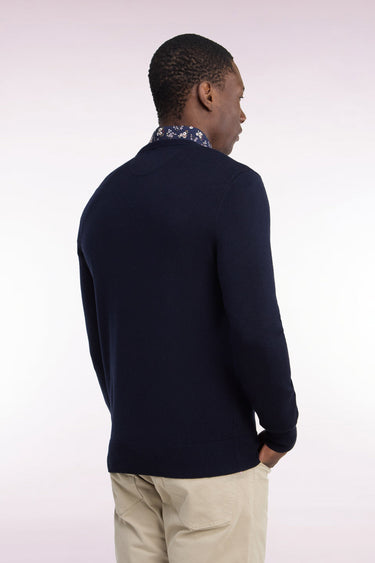 PULL HOMME EDINBUR DEMI-ZIP MARINE MARINE