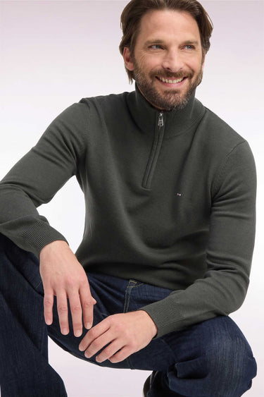 PULL HOMME EDINBUR DEMI-ZIP PEAT PEAT