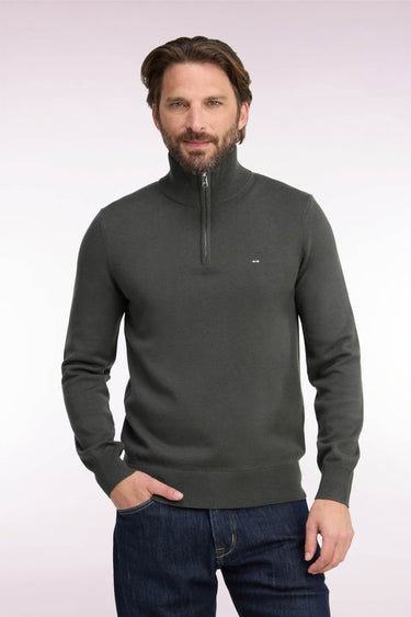 PULL HOMME EDINBUR DEMI-ZIP PEAT PEAT