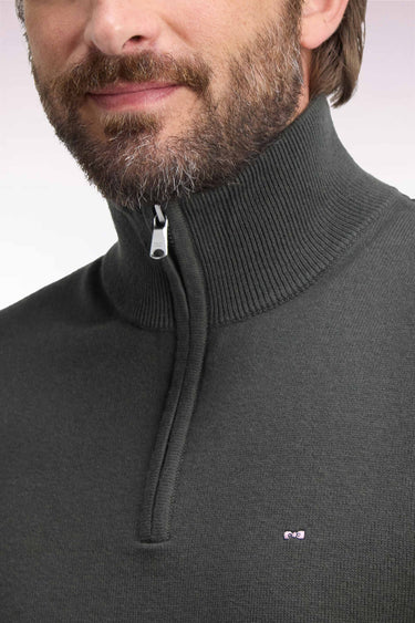 PULL HOMME EDINBUR DEMI-ZIP PEAT PEAT