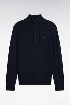 PULL HOMME HONER B DEMI-ZIP MARINE MARINE
