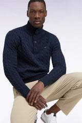 PULL HOMME HONER B DEMI-ZIP MARINE MARINE