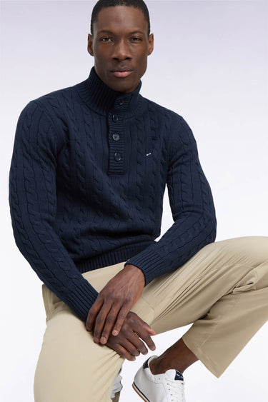 PULL HOMME HONER B DEMI-ZIP MARINE MARINE