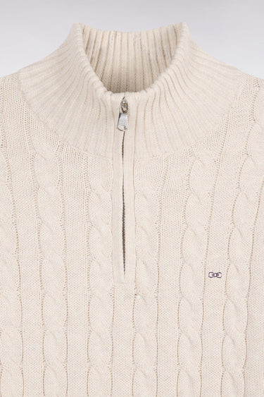 PULL HOMME HONER C DEMI-ZIP CREME CREME