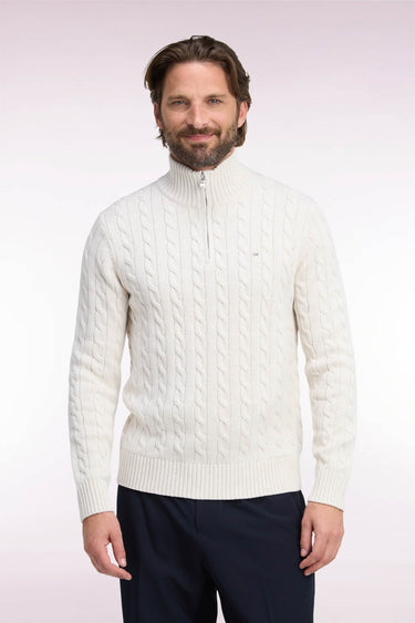 PULL HOMME HONER C DEMI-ZIP CREME CREME