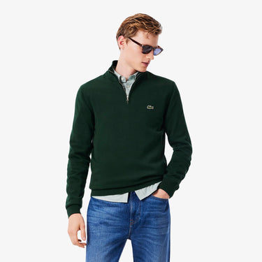 PULL HOMME 1/2 ZIP VERT FONCE VERT FONCE