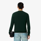 PULL HOMME COL ROND VERT FONCE VERT FONCE
