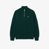 PULL HOMME DEMI-ZIP VERT FONCE VERT FONCE