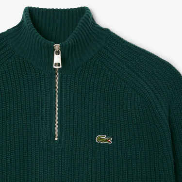PULL HOMME DEMI-ZIP VERT FONCE VERT FONCE