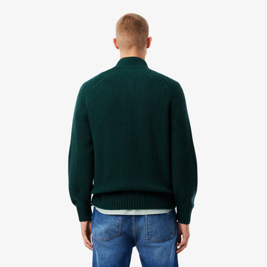 PULL HOMME DEMI-ZIP VERT FONCE VERT FONCE
