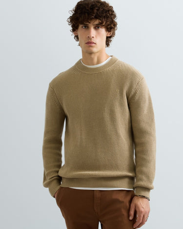 PULL HOMME COTTON COL ROND MARINE MARINE