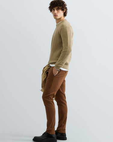 PULL HOMME COTTON COL ROND MARINE MARINE