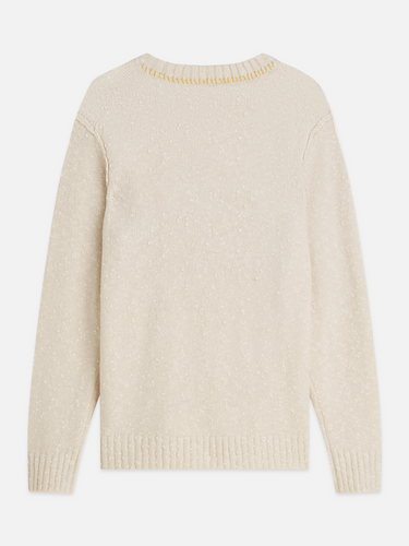 PULL HOMME BOUCLÉ MELANGE WOOL-ALPACA-BLE BEIGE BEIGE