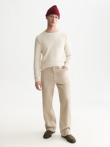 PULL HOMME BOUCLÉ MELANGE WOOL-ALPACA-BLE BEIGE BEIGE