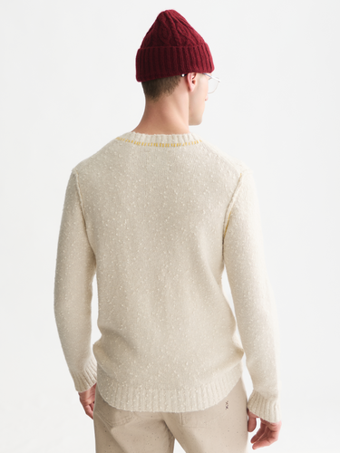 PULL HOMME BOUCLÉ MELANGE WOOL-ALPACA-BLE BEIGE BEIGE