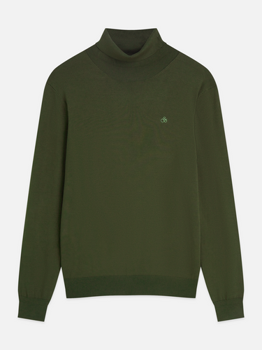 PULL HOMME ECOVERO TURTLENECK VERT VERT