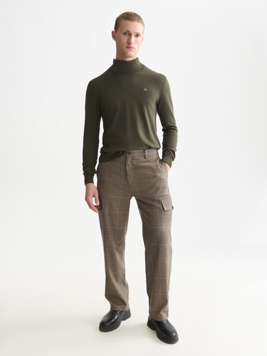 PULL HOMME ECOVERO TURTLENECK VERT VERT