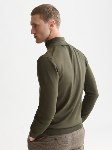 PULL HOMME ECOVERO TURTLENECK VERT VERT