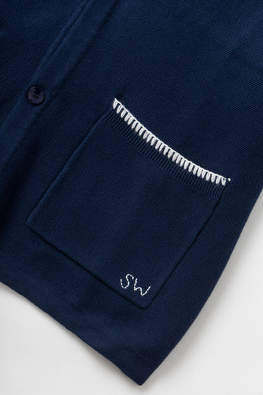 PULL HOMME BLANKET STITCH KNIT NAVY NAVY