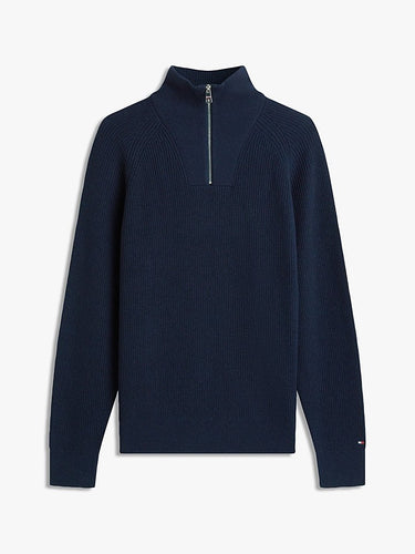 PULL HOMME FISHERMAN RIB ZIP MO MARINE MARINE