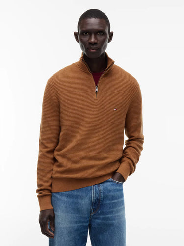 PULL HOMME PIMA CTN CASH STRUCT MARRON MARRON