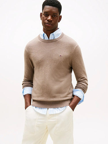 PULL HOMME PIMA ORG CTN CASHMER MARRON CLAIR MARRON CLAIR