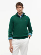 PULL HOMME PIMA ORG CTN CASHMER VERT VERT