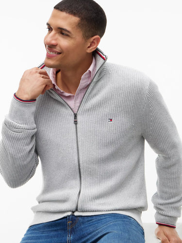 PULL HOMME RWB RIB ZIP THROUGH GRIS CLAIR GRIS CLAIR