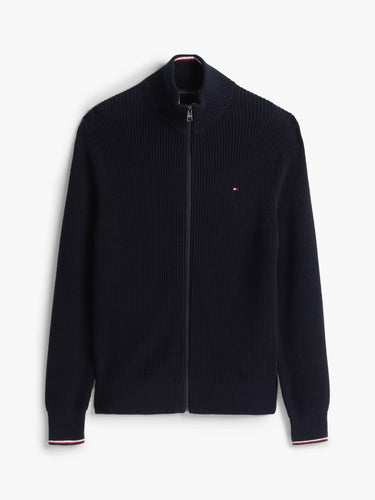 PULL HOMME RWB RIB ZIP THROUGH MARINE MARINE