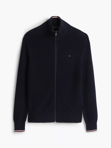 PULL HOMME RWB RIB ZIP THROUGH MARINE MARINE
