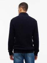 PULL HOMME RWB RIB ZIP THROUGH MARINE MARINE