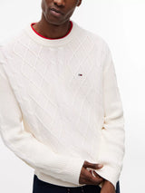 PULL HOMME REG CLASSIC FLAG BLANC BLANC