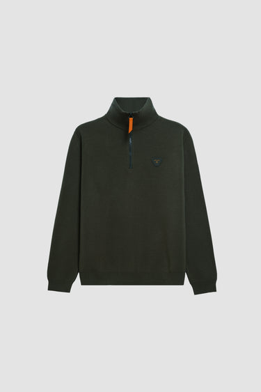 PULL MIXTE LEWIS PATCH DARK GREEN DARK GREEN