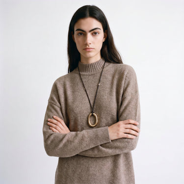 Robe Artlove Ariène robe-pull laine marron – vue 2