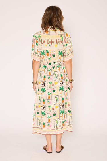 Robe MKT Studio Rodaso imprimé tropical naturel – vue 2
