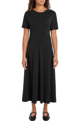 ROBE FEMME GOLD BTN DRESS NOIR NOIR