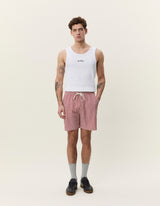 SHORTS DE BAIN HOMME STRIPE SEERSUCKER ROUGE ROUGE