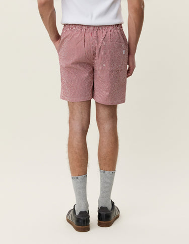 SHORTS DE BAIN HOMME STRIPE SEERSUCKER ROUGE ROUGE