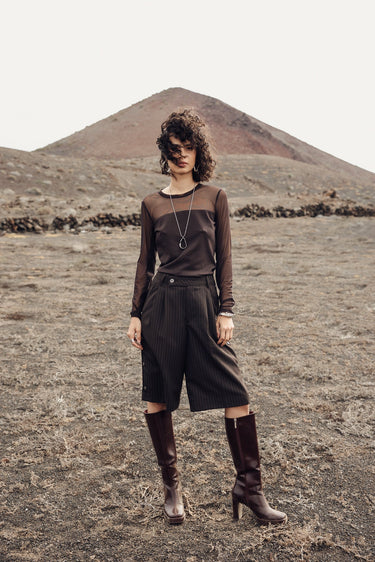 SHORTS FEMME STELLA RISTRETTO MARRON MARRON