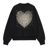 SWEAT FEMME W' HEARTS OF HARTTS NOIR NOIR