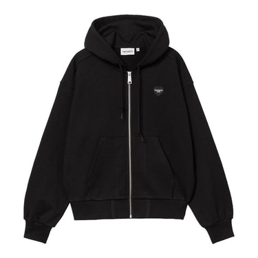 SWEAT FEMME W' HOODED HEART II NOIR NOIR